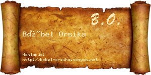 Böbel Orsika névjegykártya